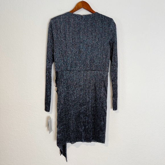 Aidan by Aidan Mattox Metallic Faux Wrap Dress - Picture 8 of 13